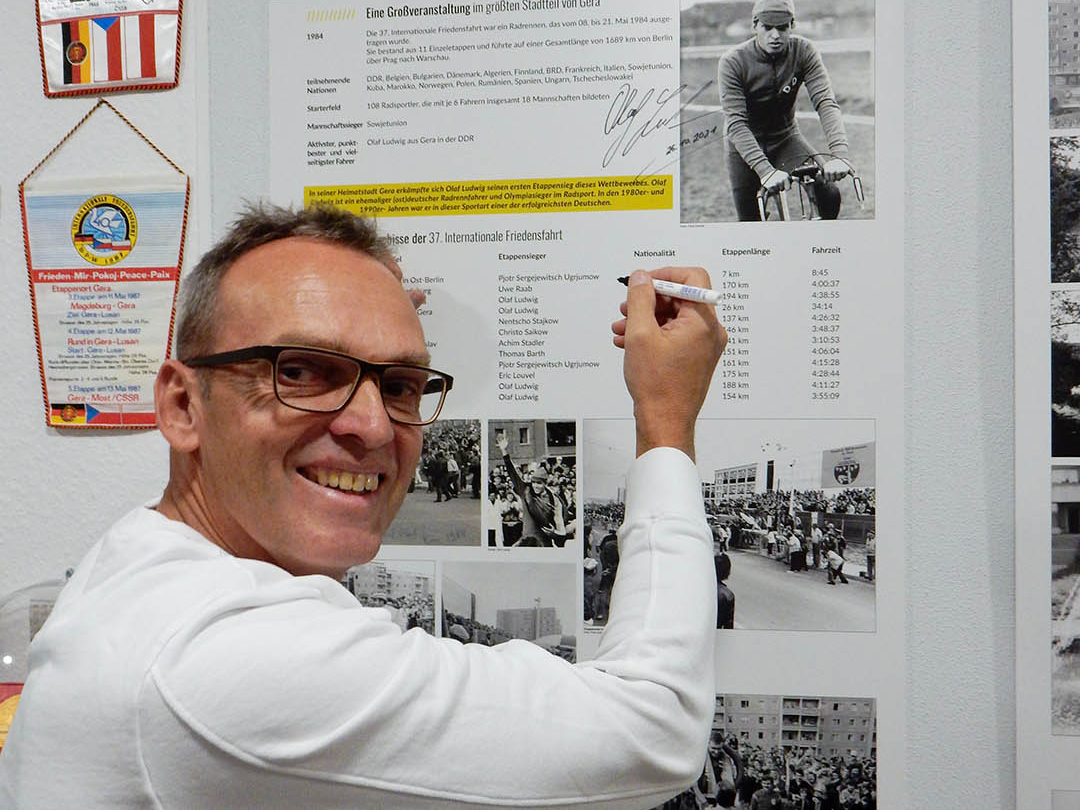 Plauderstündchen in der Geraer Geschichtswerkstatt mit Radsportlegende Olaf Ludwig