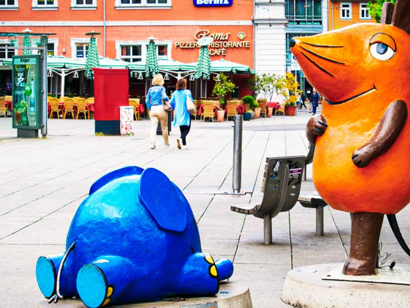 In Erfurts Innenstadt sind viele Kika-Figuren anzutreffen